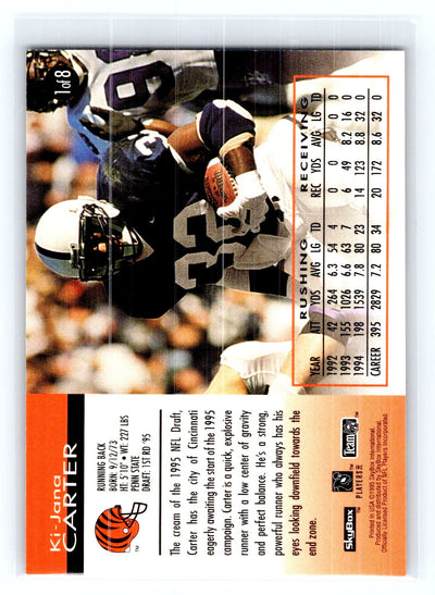 1995 SkyBox Impact #1 Ki-Jana Carter Rookie Running Backs