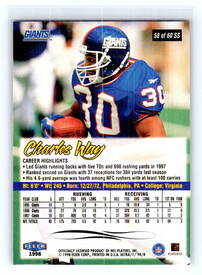 1998 Ultra #58SS Charles Way Sensational Sixty