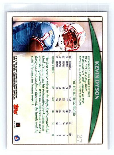 1998 Topps Season Opener #27 Kevin Dyson