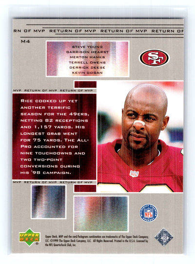 1999 Upper Deck MVP #M4 Jerry Rice MVP Theatre