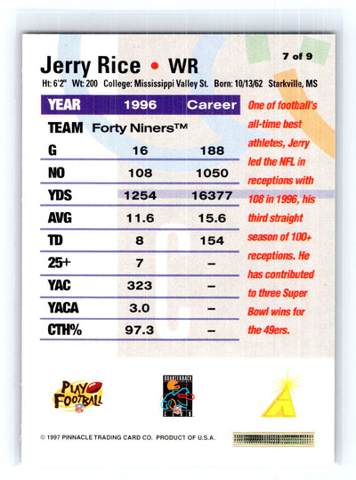 1997 Pinnacle Ultra-PRO Rembrandt #7 Jerry Rice