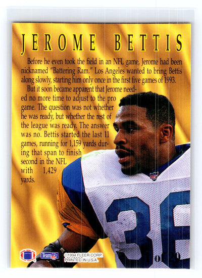 1994 Fleer #1 Jerome Bettis Rookie Sensations