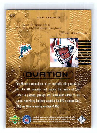 1999 Upper Deck Ovation #29 Dan Marino