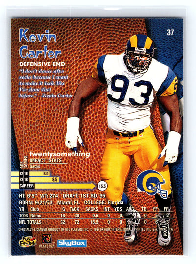 1997 SkyBox Impact #37 Kevin Carter