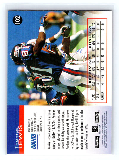 1995 SkyBox Impact #102 Thomas Lewis