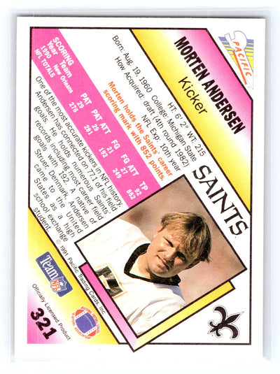 1991 Pacific #321b Morten Andersen