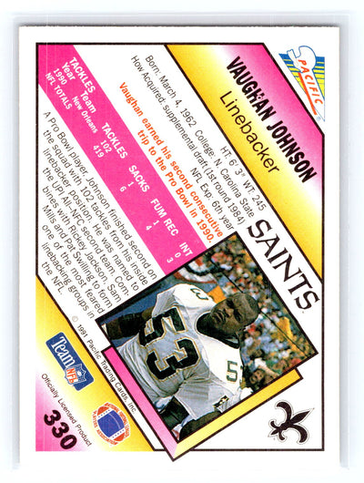 1991 Pacific #330b Vaughan Johnson