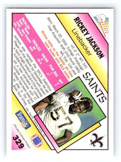 1991 Pacific #329 Rickey Jackson