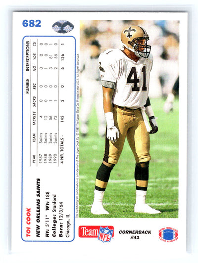 1991 Upper Deck #682 Toi Cook