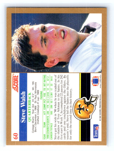 1991 Score #60 Steve Walsh