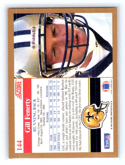 1991 Score #144 Gill Fenerty