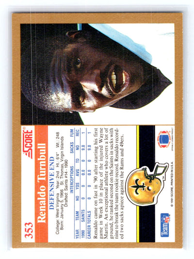 1991 Score #353 Renaldo Turnbull