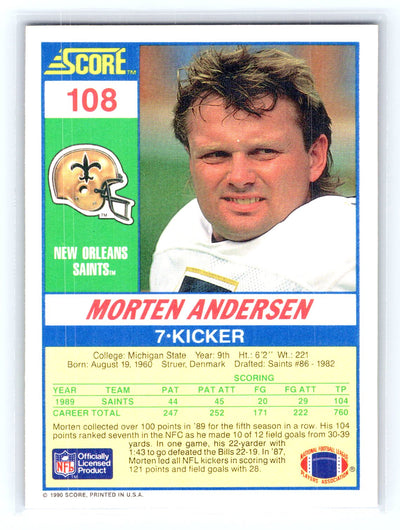 1990 Score #108 Morten Andersen
