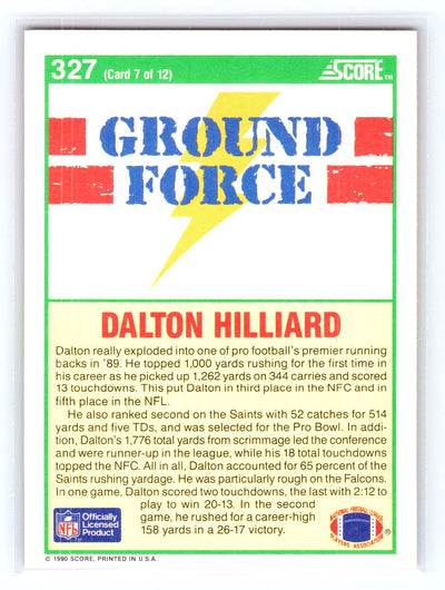 1990 Score #327 Dalton Hilliard