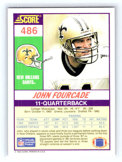 1990 Score #486 John Fourcade