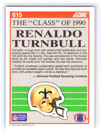 1990 Score #615 Renaldo Turnbull