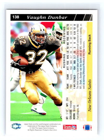 1993 Upper Deck #138 Vaughn Dunbar