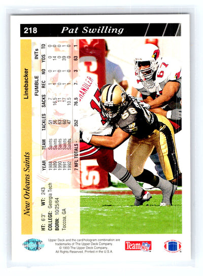 1993 Upper Deck #218 Pat Swilling