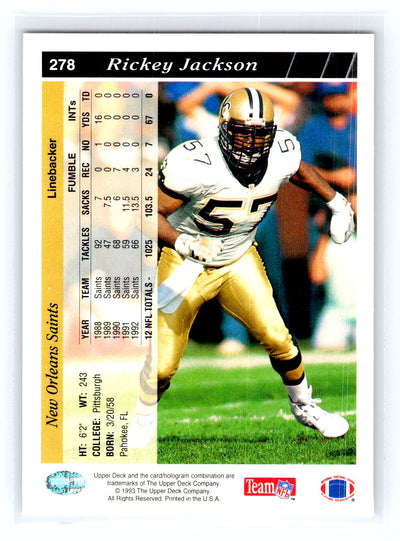 1993 Upper Deck #278 Rickey Jackson