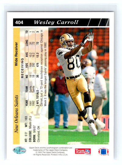 1993 Upper Deck #404 Wesley Carroll