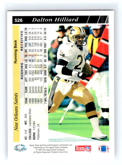 1993 Upper Deck #526 Dalton Hilliard