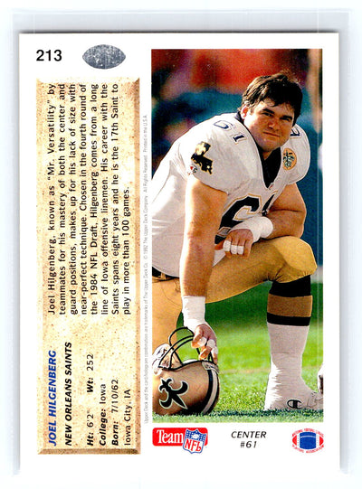 1992 Upper Deck #213 Joel Hilgenberg