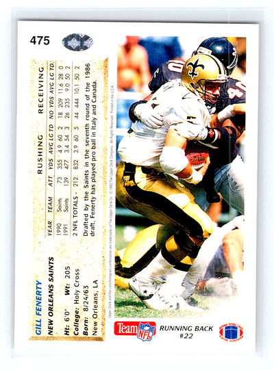 1992 Upper Deck #475 Gill Fenerty