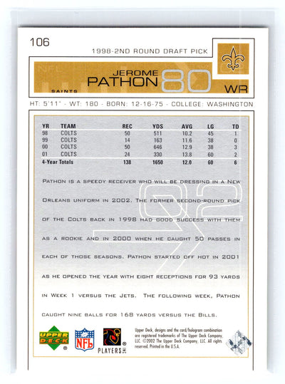 2002 Upper Deck #106 Jerome Pathon