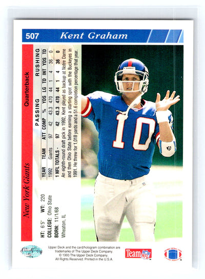 1993 Upper Deck #507 Kent Graham