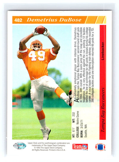 1993 Upper Deck #482 Demetrius DuBose