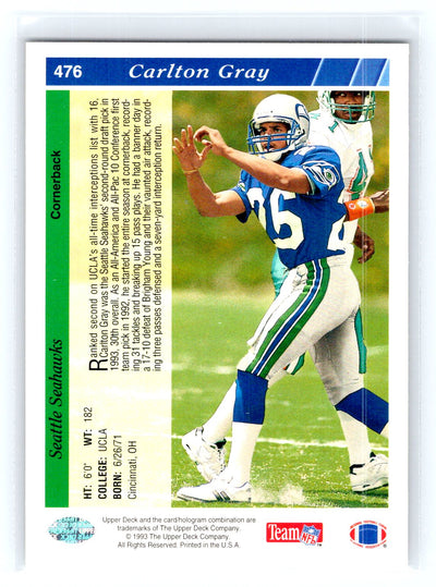 1993 Upper Deck #476 Carlton Gray