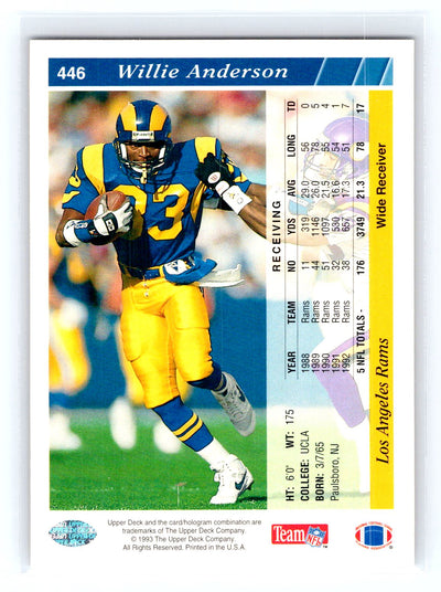 1993 Upper Deck #446 Willie Anderson