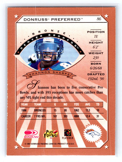 1997 Donruss Preferred #86 Shannon Sharpe