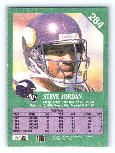 1991 Fleer #284 Steve Jordan