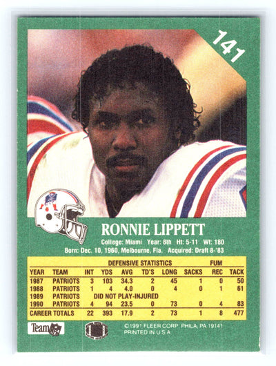 1991 Fleer #141 Ronnie Lippett