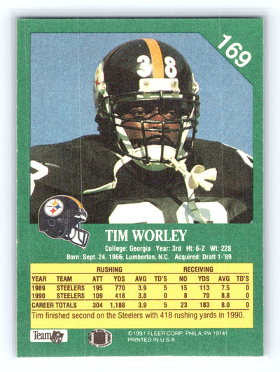 1991 Fleer #169 Tim Worley