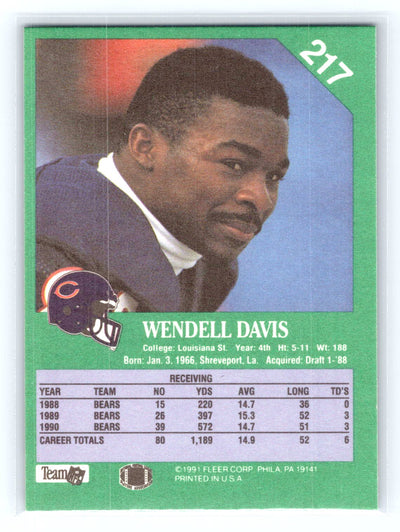 1991 Fleer #217 Wendell Davis