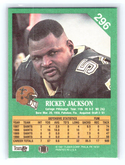 1991 Fleer #296 Rickey Jackson