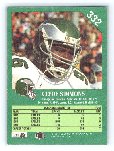 1991 Fleer #332 Clyde Simmons