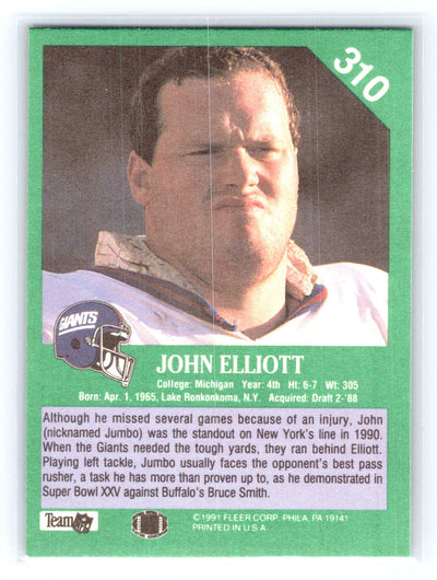 1991 Fleer #310 John Elliott