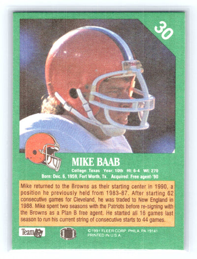 1991 Fleer #30 Mike Baab