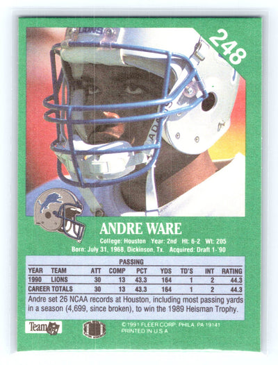 1991 Fleer #248 Andre Ware