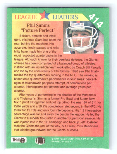 1991 Fleer #414 Phil Simms