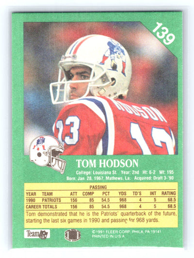 1991 Fleer #139 Tom Hodson