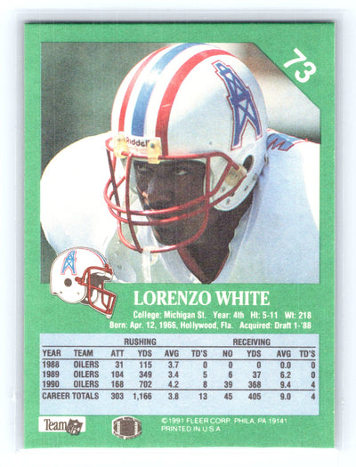 1991 Fleer #73 Lorenzo White
