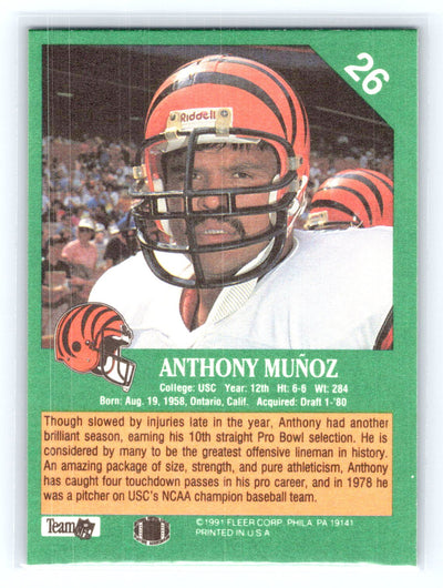 1991 Fleer #26 Anthony Muñoz