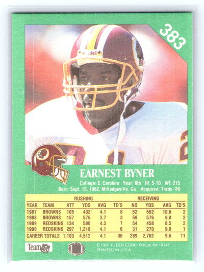 1991 Fleer #383 Earnest Byner