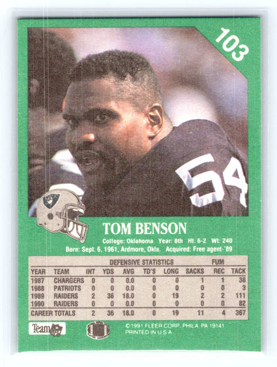 1991 Fleer #103 Tom Benson