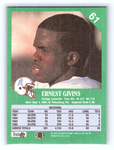 1991 Fleer #61 Ernest Givins