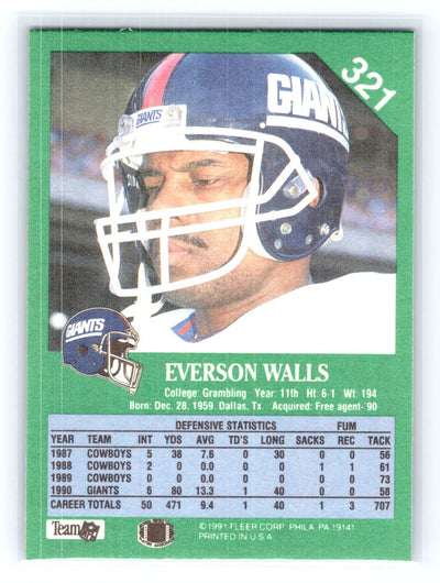 1991 Fleer #321 Everson Walls